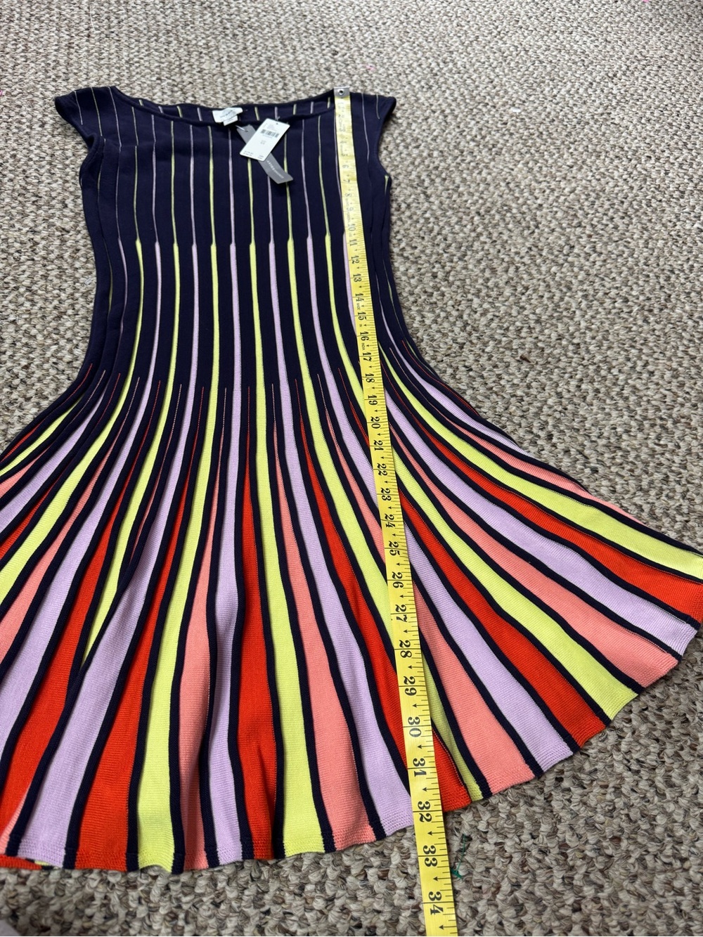 Anthropologie Maeve Boat-Neck Fit & Flare Knit Mini Dress size XS NWT - Picture 10 of 12